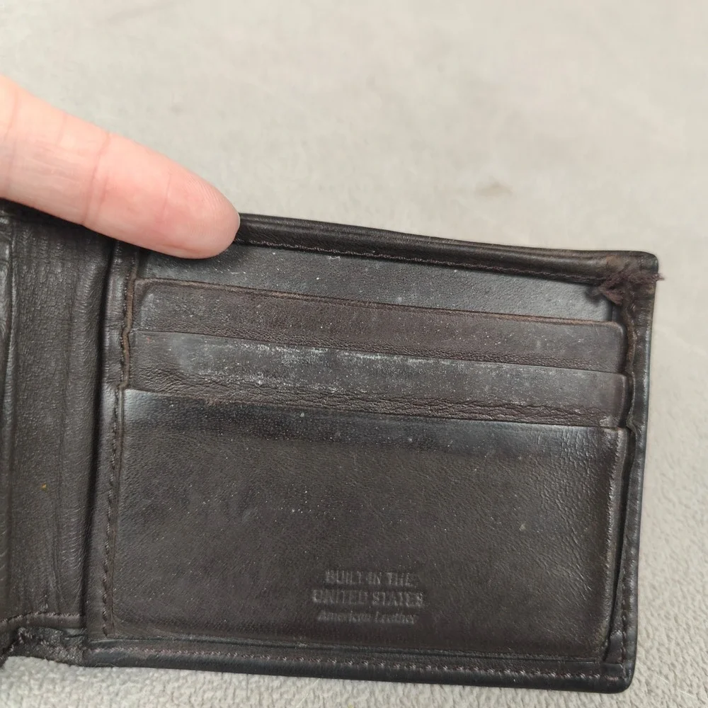 Shinola Detroit Mens Bifold Wallet Dark Brown Black American‎ Made Leather